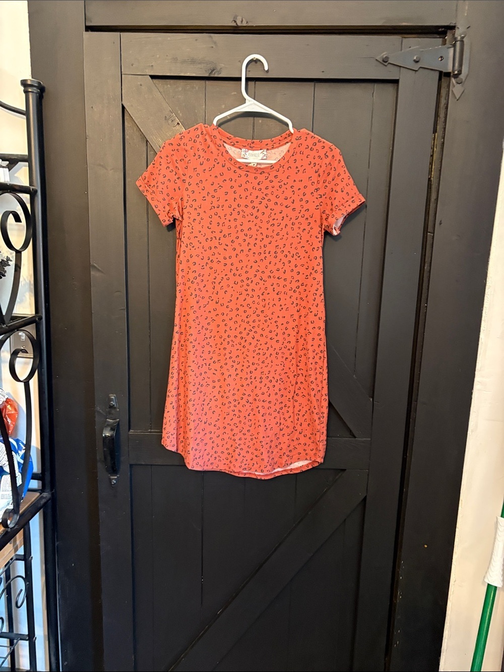 Pink Rose Coral Short Sleeve Mini Dress with Subtle Print